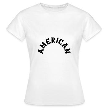 Américain - T-shirt Femme - blanc - Devant - AI Model Female 172 dark (172cm)