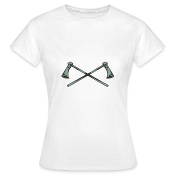 Hache croisée - T-shirt Femme - blanc - Devant - AI Model Female 172 dark (172cm)