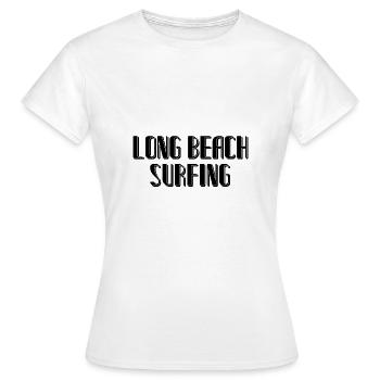 Long Beach Surfing - Women's T-Shirt - white - Front - AI Model Female 172 dark (172cm)