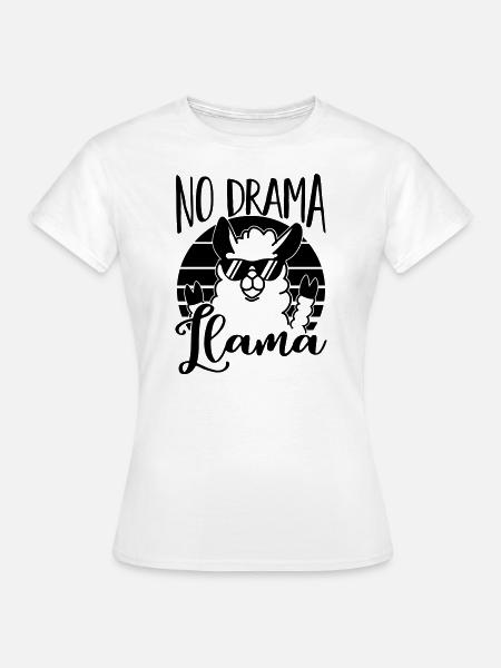 No Drama Llama - Kein Drama Lama - Lustig-Humor - T-shirt dam - vit