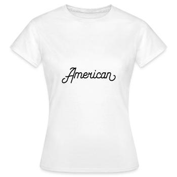 Américain - T-shirt Femme - blanc - Devant - AI Model Female 172 dark (172cm)