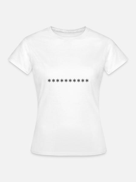 Schneeflocken Streifen - Frauen T-Shirt - Weiß