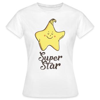 Star: Super star - T-shirt Femme - blanc - Devant - AI Model Female 172 dark (172cm)