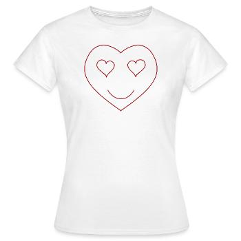 Face heart hearts - Women's T-Shirt - white - Front - AI Model Female 172 dark (172cm)