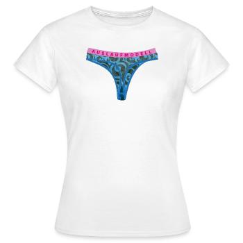 Auslaufmodell blau-rosa - Frauen T-Shirt - Weiß - Vorne - AI Model Female 172 dark (172cm)