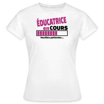 éducatrice en cours - T-shirt Femme - blanc - Devant - AI Model Female 172 dark (172cm)