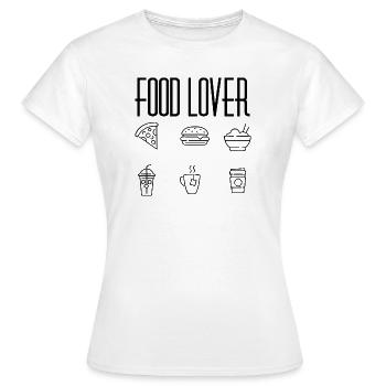 LEBENSMITTEL - Frauen T-Shirt - Weiß - Vorne - AI Model Female 172 dark (172cm)