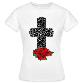 Croix Mort Jésus pandémie Dieu prière Bible - T-shirt Femme - blanc - Devant - AI Model Female 172 dark (172cm)