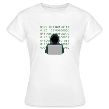 hacker - Women's T-Shirt - white - Front - AI Model Female 172 dark (172cm)