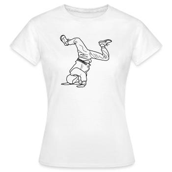 B Boy B-Boy Elbow Freeze schwarz Breakdance - Frauen T-Shirt - Weiß - Vorne - AI Model Female 172 dark (172cm)