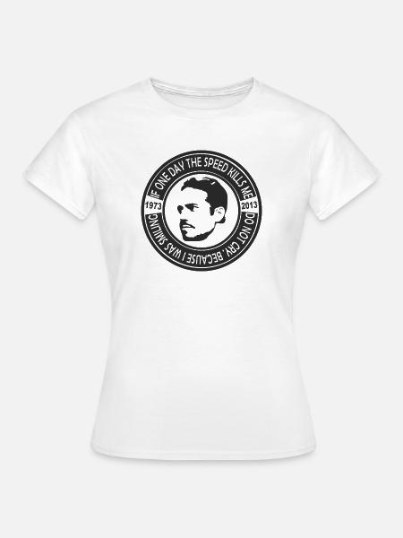Paul Walker rund schwarz - Frauen T-Shirt - Weiß