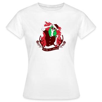 Liste de souhaits de Noël Mesdames Père Noël - T-shirt Femme - blanc - Devant - AI Model Female 172 dark (172cm)
