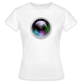 Photo Iris Lens Photo Aperture Lens - Women's T-Shirt - white - Front - AI Model Female 172 dark (172cm)