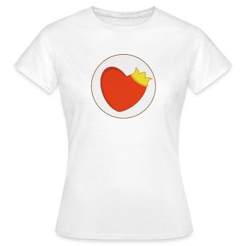 Cœur de barbe porte bonheur - T-shirt Femme - blanc - Devant - AI Model Female 172 dark (172cm)