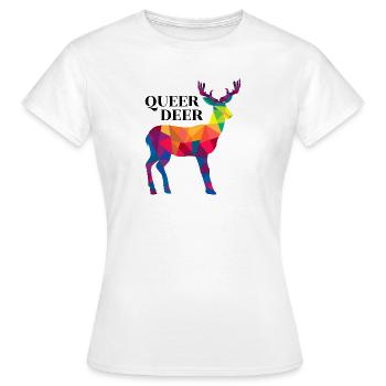 QUEER DERR - T-shirt Femme - blanc - Devant - AI Model Female 172 dark (172cm)