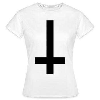 Cross Antichrist reversed 1c - Women's T-Shirt - white - Front - AI Model Female 172 dark (172cm)