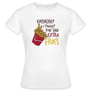 Extra Fries - Frauen T-Shirt - Weiß - Vorne - AI Model Female 172 dark (172cm)
