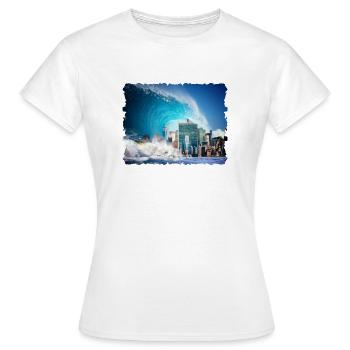 Tsunami Apocalypse New York Cool T-Shirt Gift - T-shirt Femme - blanc - Devant - AI Model Female 172 dark (172cm)