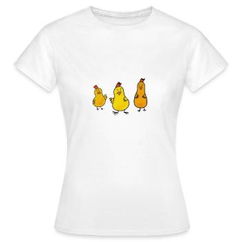 Hühner T-Shirt Hühner Shirt Hühner T-Shirt Huhn - Frauen T-Shirt - Weiß - Vorne - AI Model Female 172 dark (172cm)