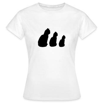Chat noir chat noir t-shirt chats - T-shirt Femme - blanc - Devant - AI Model Female 172 dark (172cm)