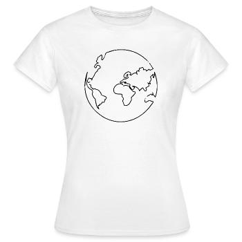 World one Line - T-shirt Femme - blanc - Devant - AI Model Female 172 dark (172cm)