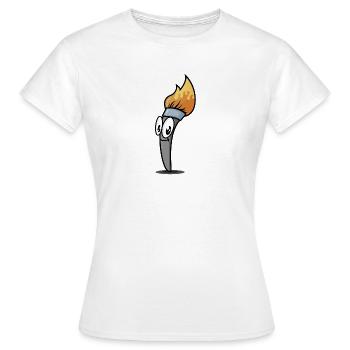 Cooler Pinsel - Frauen T-Shirt - Weiß - Vorne - AI Model Female 172 dark (172cm)