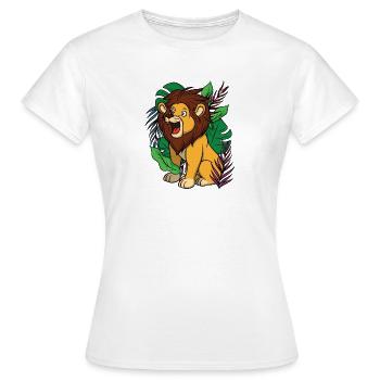 Roi de la jungle, lion dans la jungle. désert - T-shirt Femme - blanc - Devant - AI Model Female 172 dark (172cm)