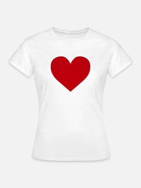 Herz Rot - Frauen T-Shirt - Weiß