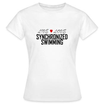 Live Love nage synchronisée - T-shirt Femme - blanc - Devant - AI Model Female 172 dark (172cm)