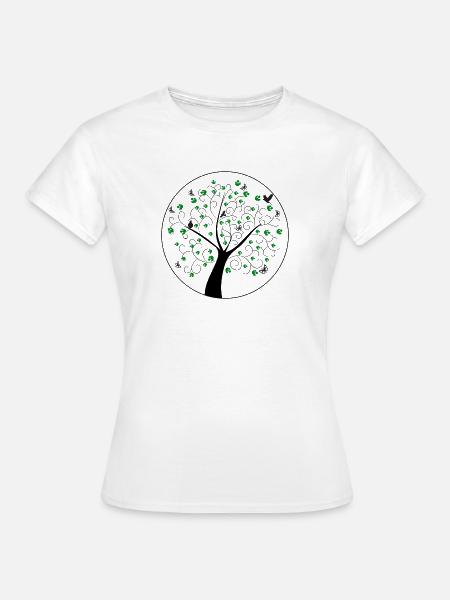 Lebensbaum mit Kreis - Frauen T-Shirt - Weiß