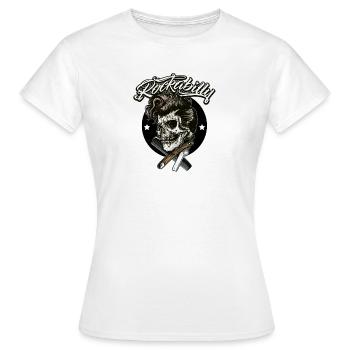 Rockabilly Skull - T-shirt Femme - blanc - Devant - AI Model Female 172 dark (172cm)