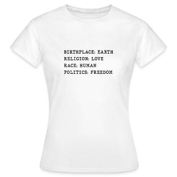 HUMAN - Women's T-Shirt - white - Front - AI Model Female 172 dark (172cm)