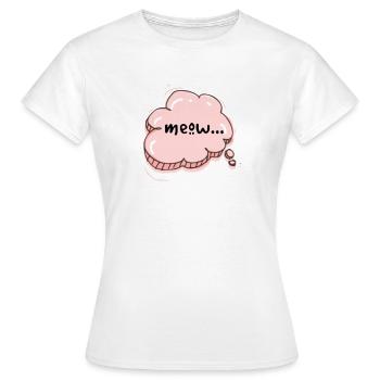 Rosa Miau-Sprechblase - Frauen T-Shirt - Weiß - Vorne - AI Model Female 172 dark (172cm)