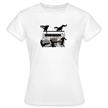 Breakdance & Radio - Frauen T-Shirt - Weiß - Vorne - AI Model Female 172 dark (172cm)