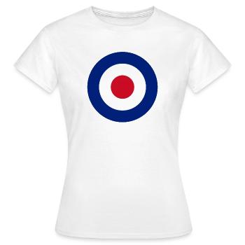 T-shirt classique Target Mod des années 1960 - T-shirt Femme - blanc - Devant - AI Model Female 172 dark (172cm)