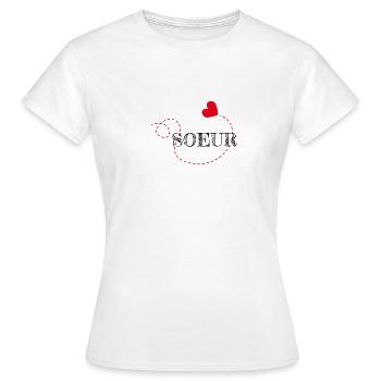 Sister, sister of heart, - Women's T-Shirt - white - Front - AI Model Female 172 dark (172cm)