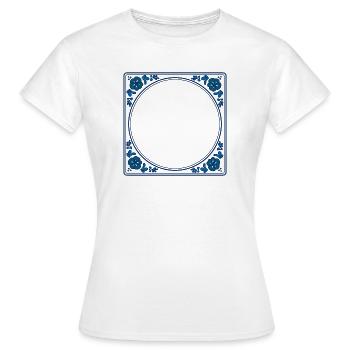 Carreau vide: Delft Blue - Sagesse propre texte - T-shirt Femme - blanc - Devant - AI Model Female 172 dark (172cm)