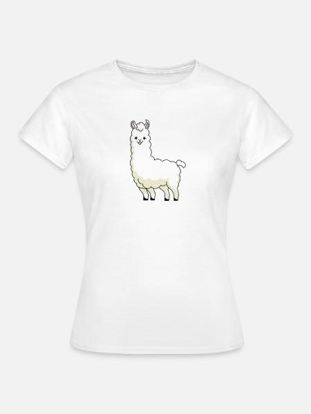 Süßes Lama - Frauen T-Shirt - Weiß
