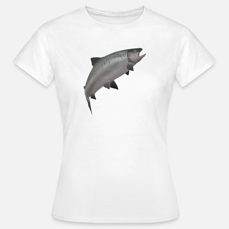 3D salmon - Women's T-Shirt - white