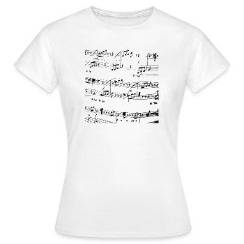 Sheet music, sheet music, music, life - Women's T-Shirt - white - Front - AI Model Female 172 dark (172cm)