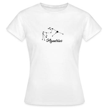 Signe du zodiaque Verseau / Verseau - T-shirt Femme - blanc - Devant - AI Model Female 172 dark (172cm)