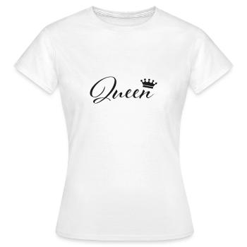 La Reine , Reine - T-shirt Femme - blanc - Devant - AI Model Female 172 dark (172cm)