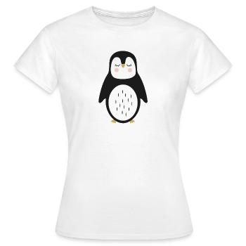 Pingouin Pingu yeux endormis - T-shirt Femme - blanc - Devant - AI Model Female 172 dark (172cm)
