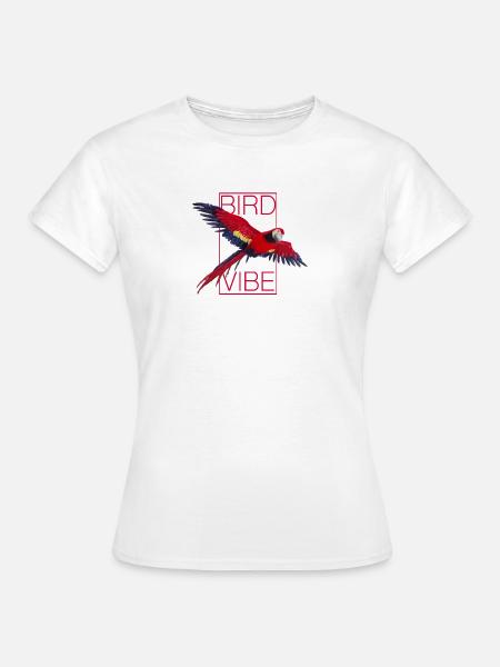 Perroquet rouge - OISEAU VIBE - T-shirt Femme - blanc