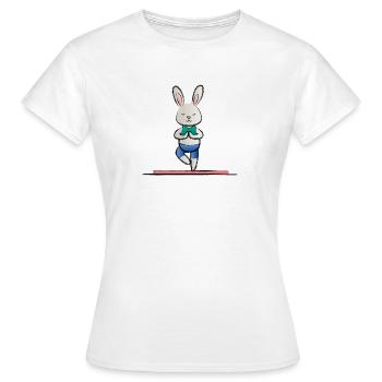 Yoga Bunny - T-shirt Femme - blanc - Devant - AI Model Female 172 dark (172cm)