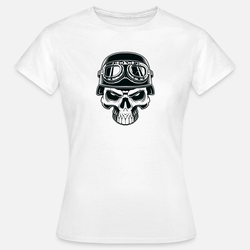 Skull Motorcyclist - Women's T-Shirt - white