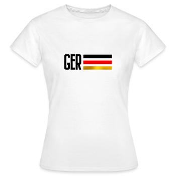 German - Frauen T-Shirt - Weiß - Vorne - AI Model Female 172 dark (172cm)