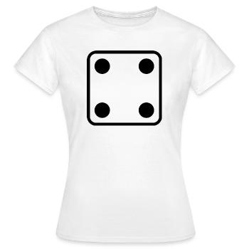 Würfel Zahl 4 Wuerfel Spiel Geschenkidee - Frauen T-Shirt - Weiß - Vorne - AI Model Female 172 dark (172cm)