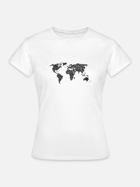 WELTKARTE - Frauen T-Shirt - Weiß