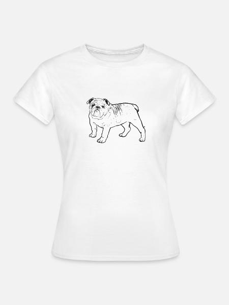 Bulldogge Skizze - Frauen T-Shirt - Weiß